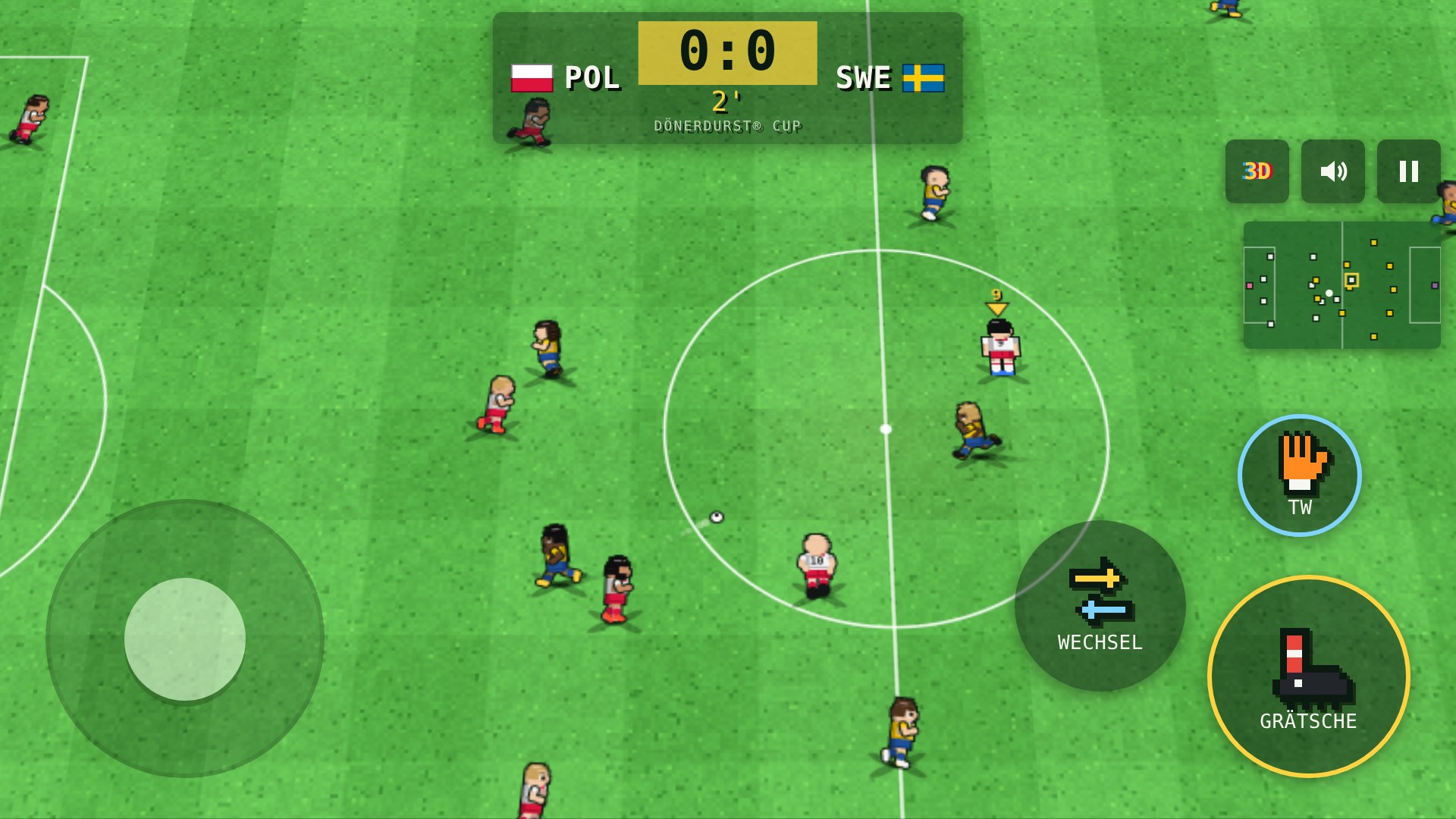 Dönerdurst Cup Gameplay im Querformat — Match Polen gegen Schweden